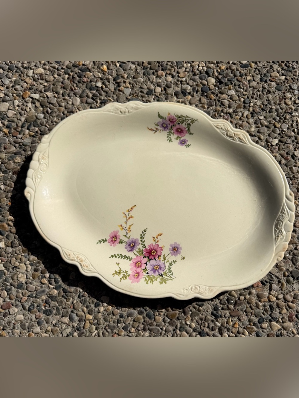 Vintage Homer Laughlin Virginia Rose Pattern Platter USA